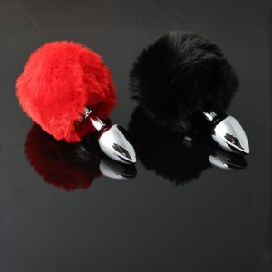 Furry Bunny Tail Metal Butt Plug