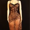 Leopard Print Mesh Dress