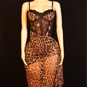 Leopard Print Mesh Dress