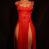 Ruby Pearl Sheer Slit Gown