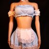 Pastel Plaid French Maid Set