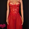 Bare Lace Slit Mini Gown
