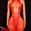 Crimson Web Midi Dress